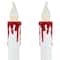 9" Pre-Lit LED White & Red Halloween Candles, 2ct.